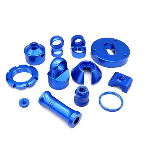 Blauw geanodiseerde aluminium connector draaiende delen